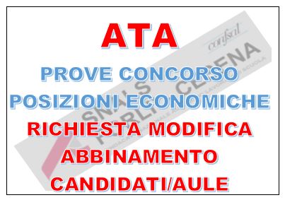 MODIFICA SEDI PROVE CONCORSO PERSONALE ATA