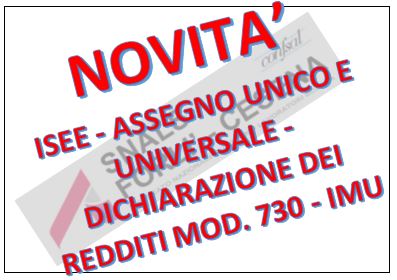 CAF E PATRONATO - NOVITA' E PROSSIME SCADENZE CAF E PATRONATO - NOVITA' E PROSSIME SCADENZE