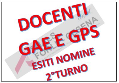 DOCENTI 2°TURNO SUPPLENZE DA GPS DOCENTI 2°TURNO SUPPLENZE DA GPS