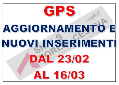 GPS-AGGIORNAMENTO E NUOVE INCLUSIONI
