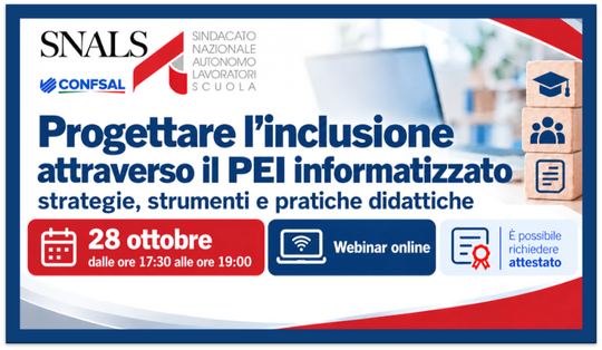 WEBINAR "Progettare l'inclusione attraverso il PEI informatizzato: strategie, strumenti e pratiche educative"