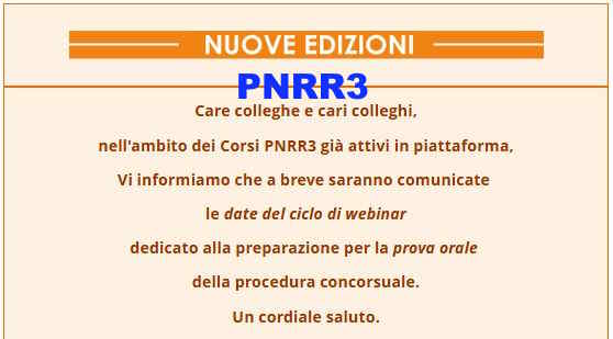 PROVA ORALE CONCORSO PNRR3 - CORSO GRATUITO