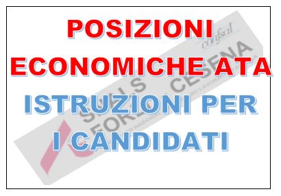 ATA PROVE POSIZIONI ECONOMICHE-ISTRUZIONI PER I CANDIDATI ATA PROVE POSIZIONI ECONOMICHE-ISTRUZIONI PER I CANDIDATI