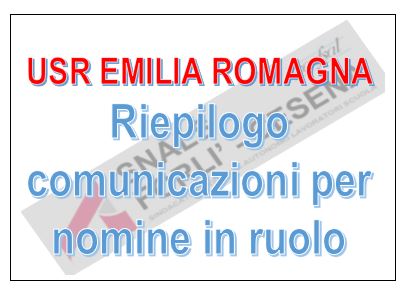 SITUAZIONE IMMISSIONI IN RUOLO EMILIA ROMAGNA SITUAZIONE IMMISSIONI IN RUOLO EMILIA ROMAGNA