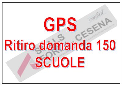 GPS RITIRO DELL' ISTANZA DELLE 150 PREFERENZE