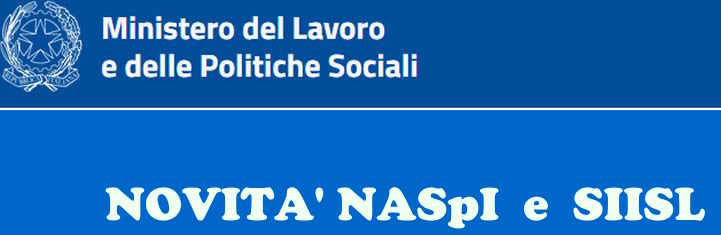 NOVITA' NASpI e Piattaforma SIISL NOVITA' NASpI e Piattaforma SIISL